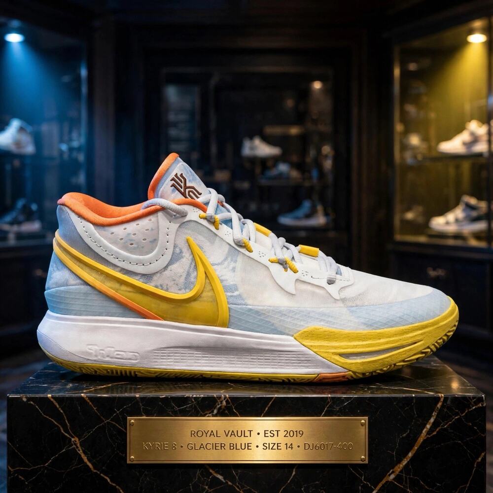 Size 14 - Nike Kyrie 8 Glacier Blue Yellow Strike DJ6017-400 Brand New Hoop Shoe